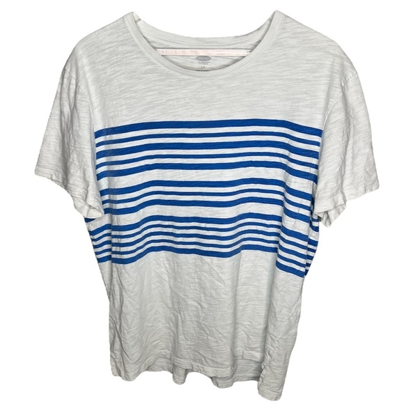 Old Navy White T Shirt W/Blue Stripes - Picture 1 of 6